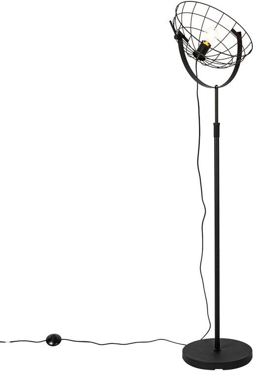 Industrielle Stehleuchte schwarz 35 cm verstellbar - Hanze