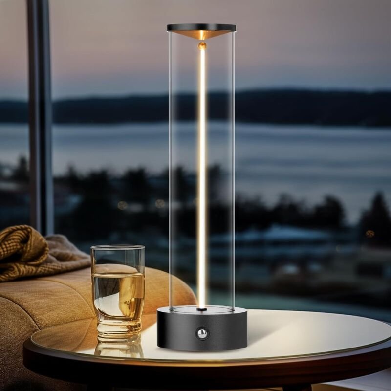 Tragbare, kabellose LED-Tischleuchte, moderne Tischleuchte mit magnetischem Glühfaden, dreistufig dimmbar, ideal für Gam...