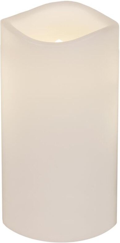 Star Trading - Kerze Paul, Stumpenkerze, Weiß, led, Timer, Warmweiß, Außenbereich, 15 cm