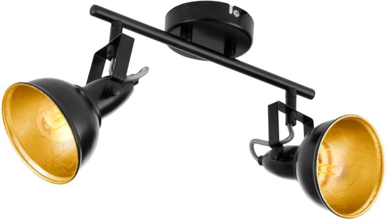 Deckenstrahler Thornton, Deckenlampe mit 2 Spots, Vintage Deckenleuchte Wohnzimmer, Retro Lampe Decke, Wohnzimmerlampe a...