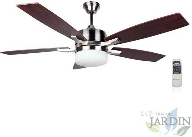 Suinga - Deckenventilator Orbegozo mit Fernbedienung, 5 Flügel, Licht, 3 Geschwindigkeiten.