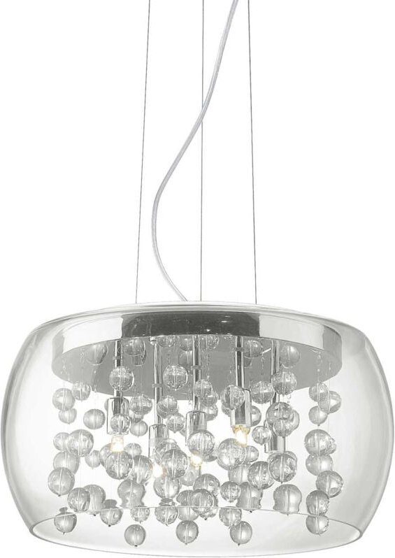 Ideal Lux Audi-80 - 5 leichte kleine geblasene Glasblasen Deckenanhänger Chrom, G9