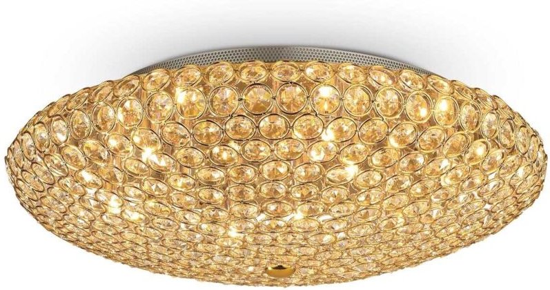 King - 9 Light Indoor Large Flush Light Gold, G9 - Ideal Lux