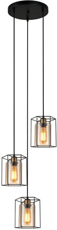 Thumbnail - Kalula Industrielle, Retro 3-flammige Cluster-Pendel-Deckenleuchte, E27 - Italux