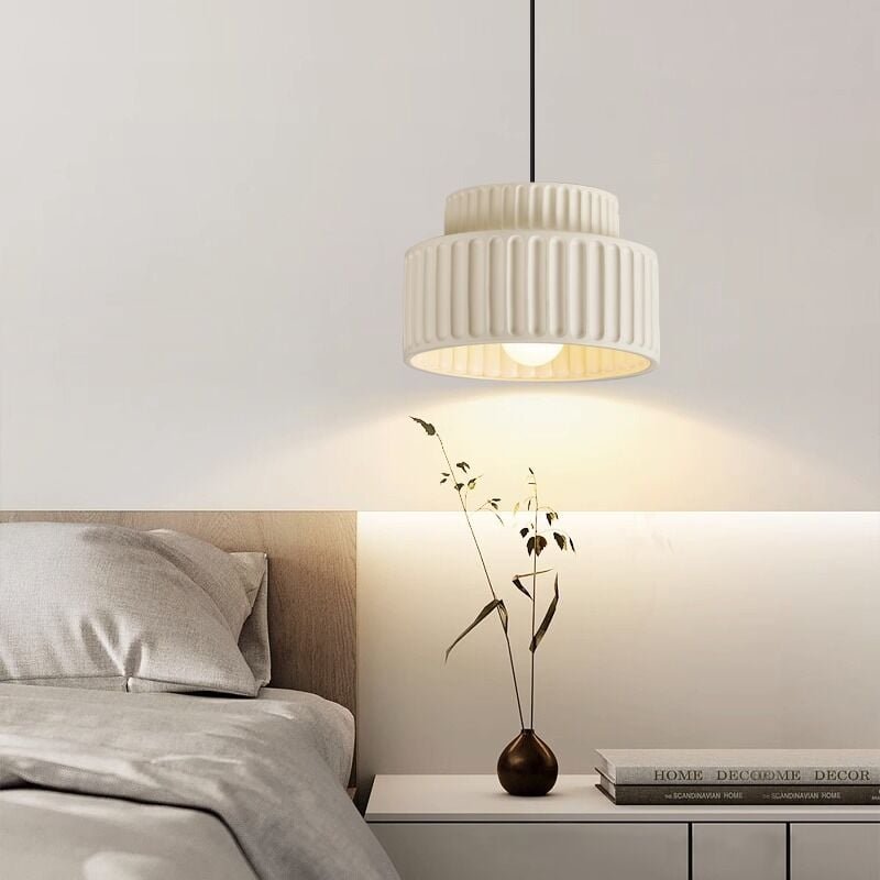 Moderne Hängelampe Höhenverstellbare Kronleuchter Dekoration Pendelleuchte Weiß E27 12W Warmweißes Licht - 1Pcs