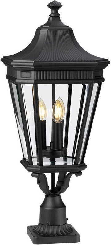 Cotswold Lane - 3 Light Large Outdoor Podest Light Schwarz IP44, E14 - Elstead