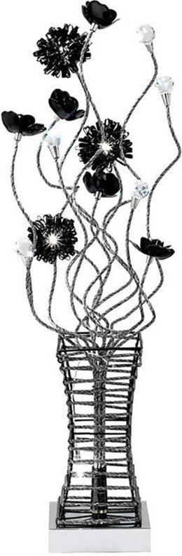 Inspired Majella Aluminium Majella Tischlampe 4-flammig G4, poliertes Chrom/Schwarz/Kristall, NICHT LED/CFL-kompatibel