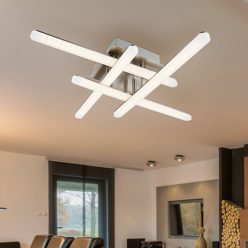 Globo - Deckenlampe Deckenleuchte Esszimmerlampe Wohnzimmerleuchte Designleuchte, Metall Chrom matt, 1x led 6W 390Lm war...