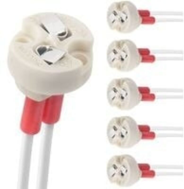 Bi-Pin-Sockel, G4, GU5.3, G6.35, GY6.35, GX5.3 MR16, GZ4 MR11, Halogen-Glühlampenfassung mit Keramikkörper (6 Stück)