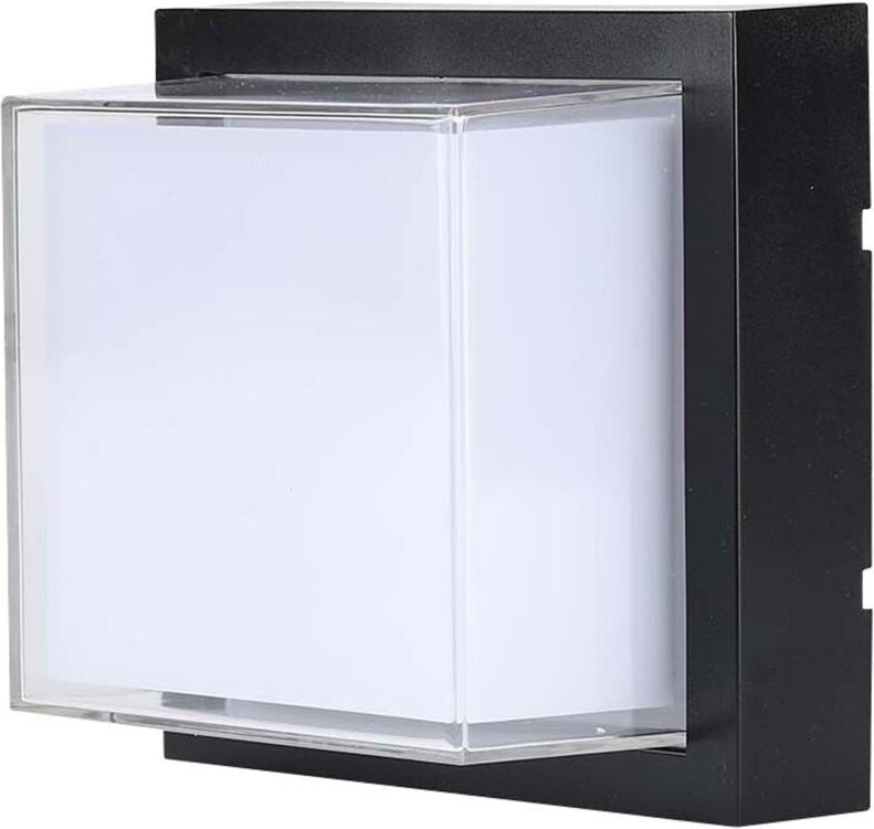 12W quadratische LED-Wandleuchte 110LM/W Schwarz Naturweiß IP65 - V-tac