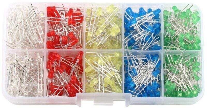 Leuchtdioden-Bastelset, 500 Stück, 3 mm LED-Licht, Weiß, Gelb, Rot, Blau, Grün