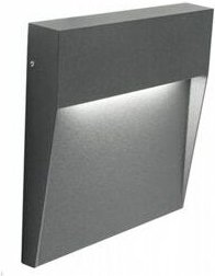 Webmarketpoint - Quadratische Aluminiumguss-Wandleuchte mit satiniertem Graphitdiffusor