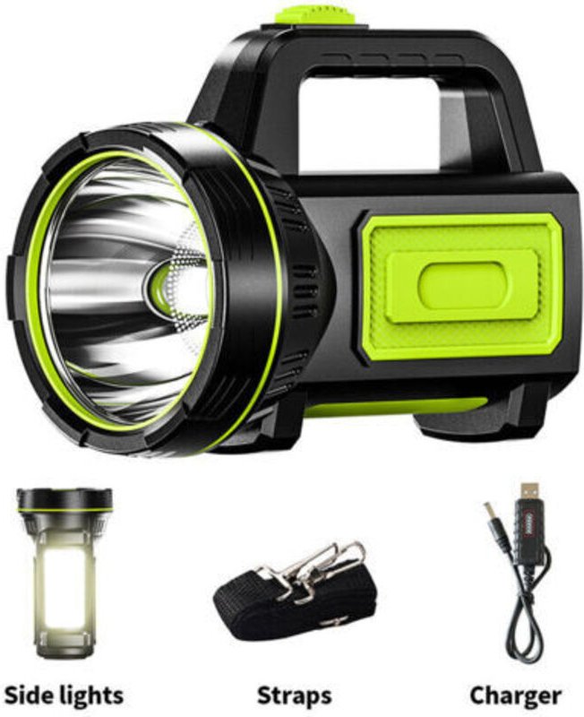 mAh Leistungsstarke USB wiederaufladbare LED Taschenlampe mit Seitenlicht, wasserdichte Taschenlampe für Notfallwanderun...