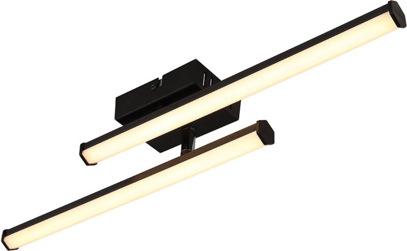 Thumbnail - LED Deckenleuchte schwenkbar Deckenlampe schwarz Wohnzimmerleuchte Modern, Metall Kunststoff, 1x LED 12W 860Lm warmweiß,...