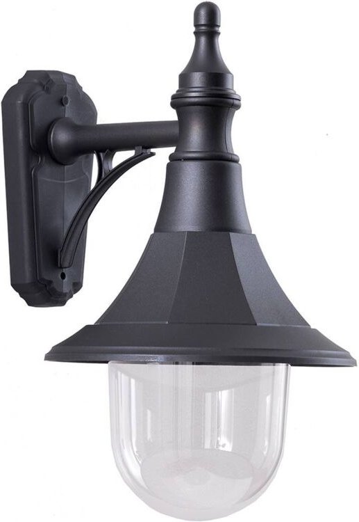 Shannon - 1 leichte Außenwandlaterne hellschwarzes Polycarbonat IP44, E27 - Elstead