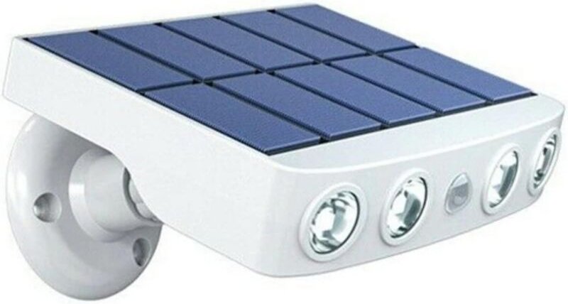 Lampe solaire extérieur étanche orientable avec détecteur de mouvement - Panneau a recharge rapide Haute Qualité - 4 Led...