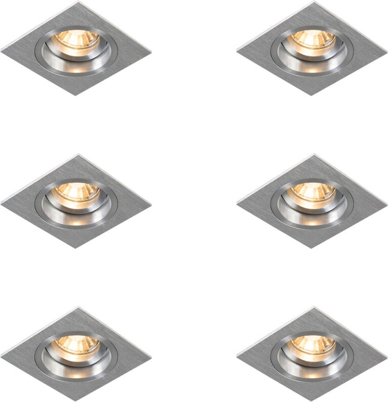 Set mit 6 quadratischen Aluminium-Einbaustrahlern, verstellbar - Chuck