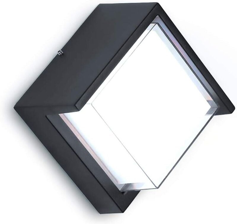 12 W LED-Außenwandleuchte – quadratische Form – Aluminiumgehäuse – IP65 wasserdicht – für den Innen- und Außenbereich – ...