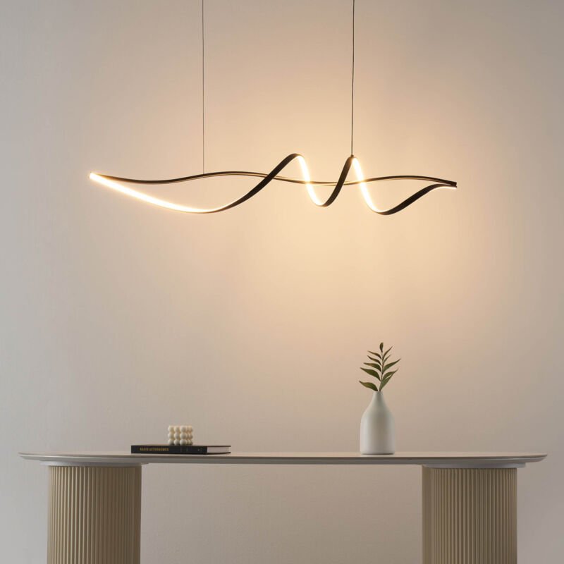 Kosilum - Große schwarze spiralförmige Hängelampe 120 cm lang -Lybella