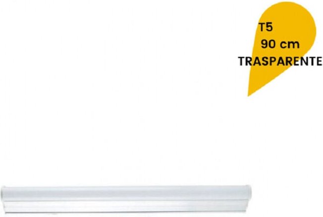 Trade Shop Traesio - Trade Shop - plafoniera led neon T5 sottopenile vetro trasparente 18 watt 90 cm -