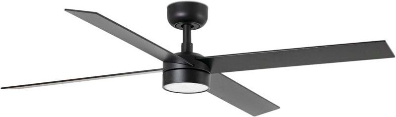 Faro Rudder Großer Deckenventilator mit 4 Flügeln, Mattschwarz, Walnuss, mit Licht 2700 – 4000 – 6500 k