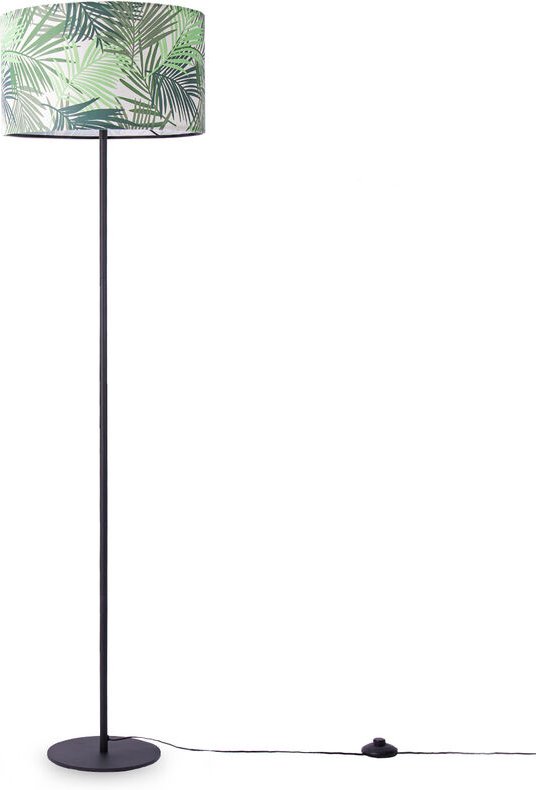 Paco Home Stehleuchte Stehlampe Kinderzimmer Lampe Leselampe Deko Wohnzimmer Palme Grün (Ø38cm), Stehleuchte - Schwarz
