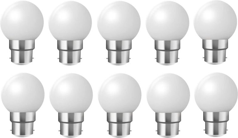 B22-Glühbirnen mit Bajonettsockel – 10er-Pack 2-W-Festoon-LED-Glühbirnen (entspricht 20 W), Golfball-Energiesparlampe,