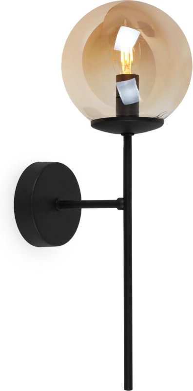 Siena Schwarze Wandleuchte 1 Flache Honiglampe E14