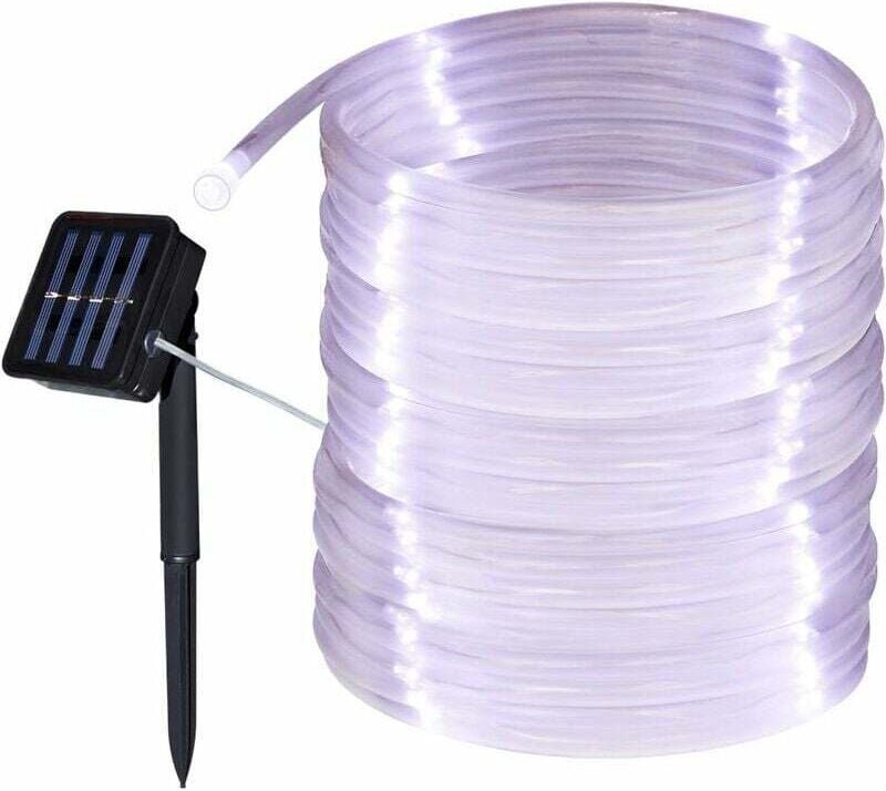 Solarbetriebene Lichterkette für den Außenbereich, 12 m, 100 LEDs, wasserdicht, 8 Beleuchtungsmodi, dekorative Lampen fü...