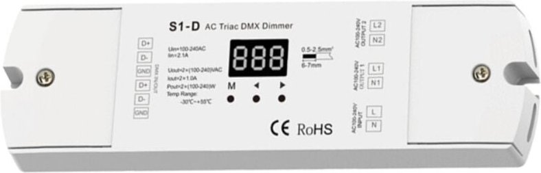 Dimmer TRIAC DMX RDM Decoder 2 Kanäle Einfarbig
