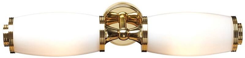 Eliot - 2 Licht Badezimmer Twin Wandleuchte Messing poliert IP44, G9 - Elstead
