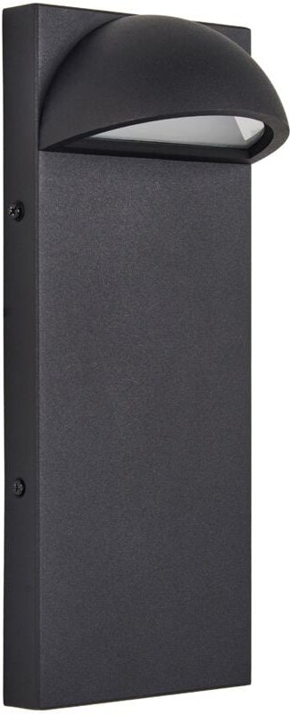 Außenwandleuchte led Schwarz Metall und Glas 28 cm IP44 Modern Rechteckig Lang Beleuchtung für Außen Draußen Terrasse Ba...