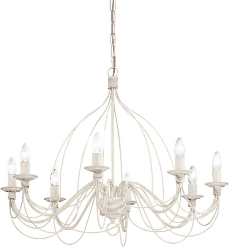 Thumbnail - Ideal Lux Corte - 8 Light Chandelier Antique White Finish, E14