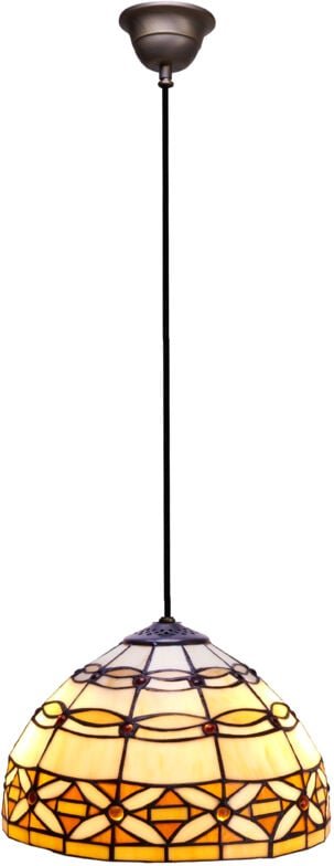 Mittlere Deckenpendelleuchte, Durchmesser 30 cm, mit schwarzem Kabel, Serie Ivory