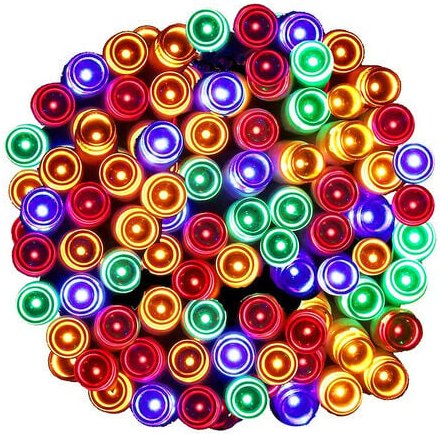 Weihnachtsbeleuchtung Lichterkette 120 LEDs 9 m 8 Modi Timer bunt