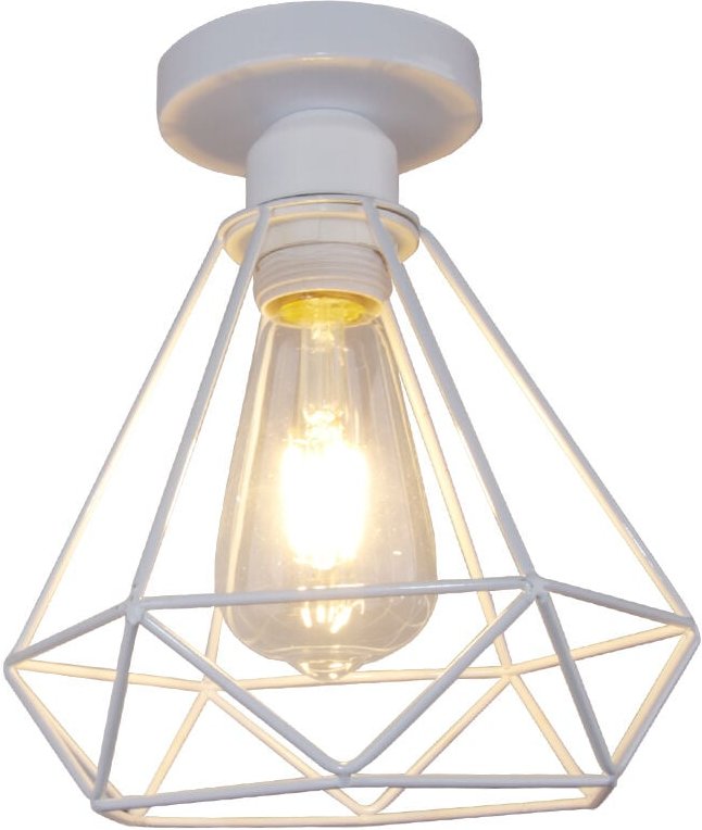 Thumbnail - Axhup - Deckenleuchte Vintage, 1 Flammig Deckenlampe im Industri Stil, Art Diamant Lampe mit Käfig für Wohnzimmer Schlaf...