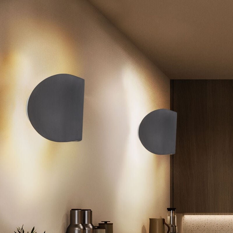 Wandleuchte Up and Down Wandstrahler Wohnzimmer Wandlampe Treppenhaus Leuchte aus Beton, grau, 1x led 6W 150lm, BxH 12,6...