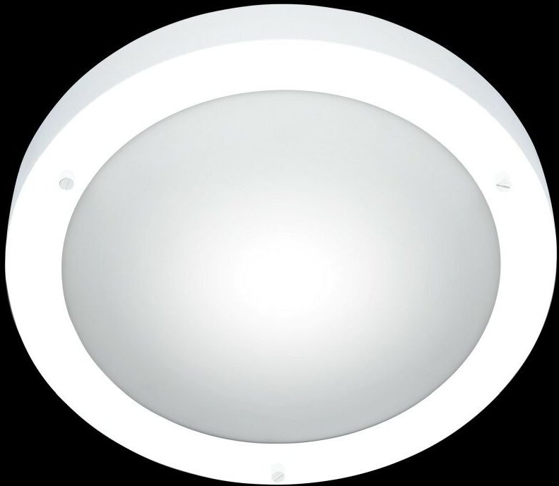 Moderne runde Deckenlampe mit Glasschirm Weiß