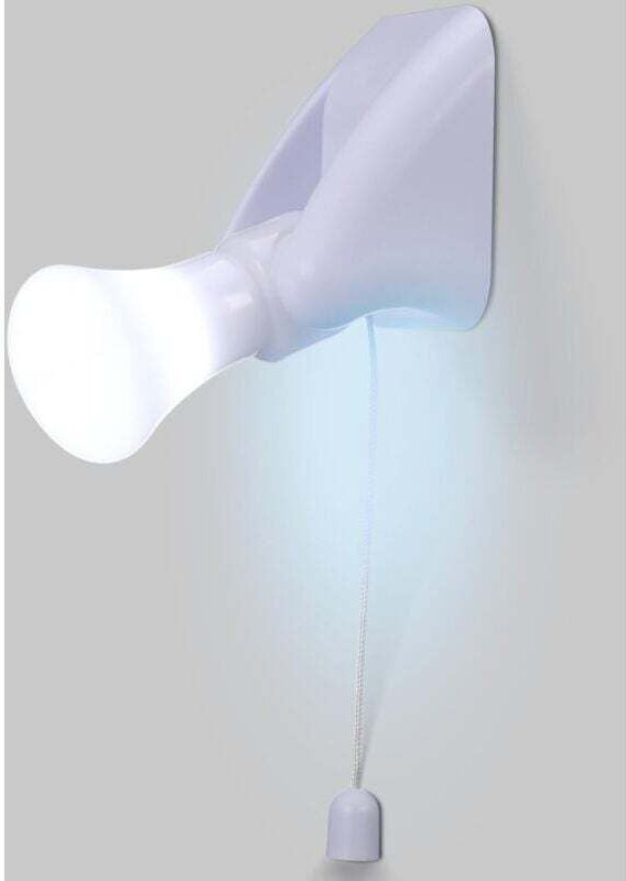 Ulisem - Tragbare LED-Glühbirne, Schranklicht, Nachtlicht, batteriebetrieben, Wandlampe, selbstklebend, mit Zugkette