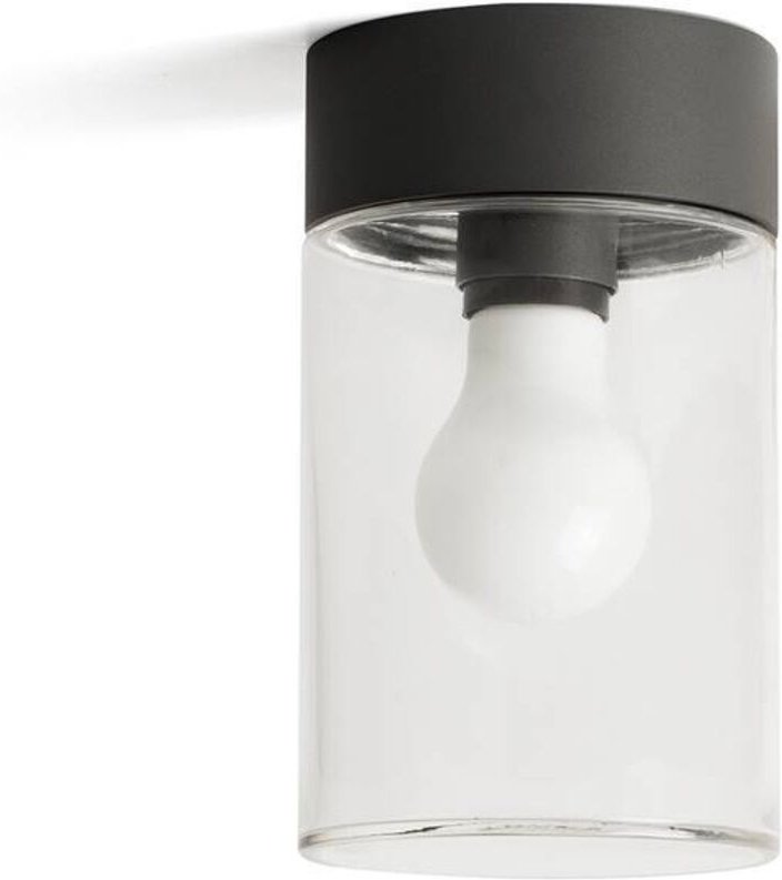 Faro Barcelona - Deckenleuchte dunkelgrau mit transparentem Glas kila 71740