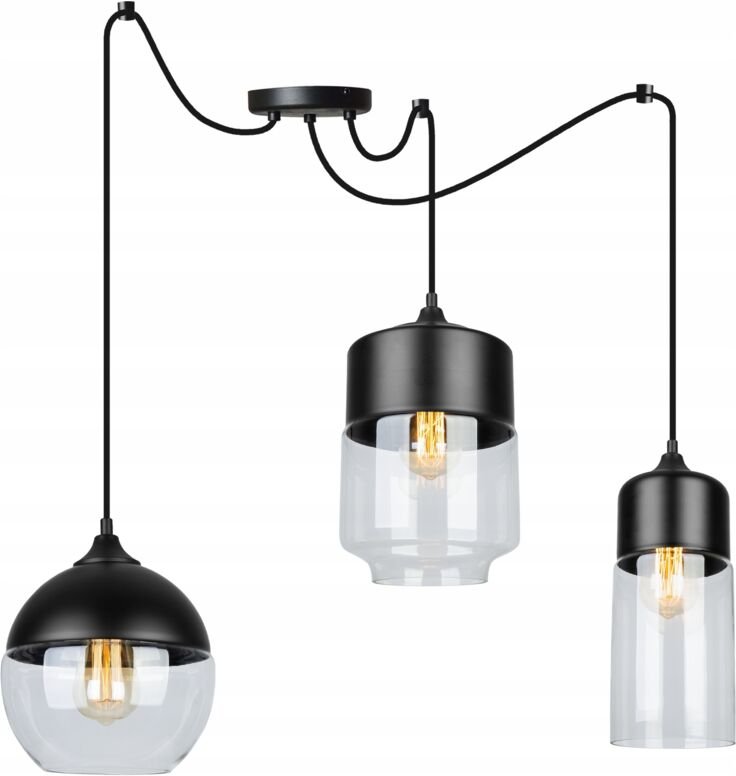 Elegante Spinnen-Hängelampe Mit Glasschirm