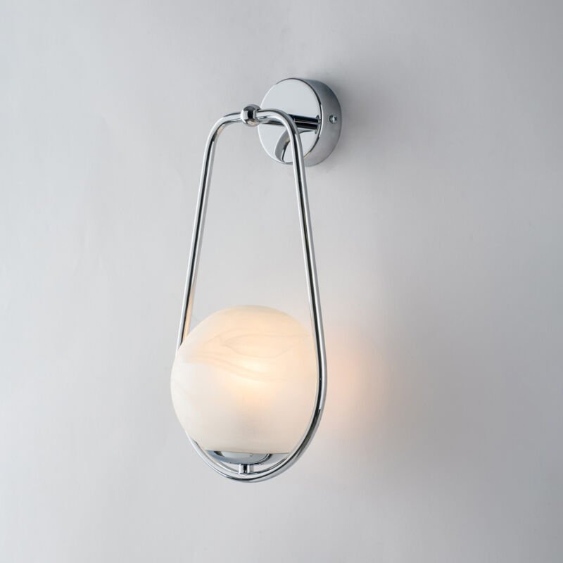 Bonetti Illumina - Afrodite – 1-flammige Wandleuchte aus verchromtem Eisen mit Kugel, Durchmesser 14,16 – P.19 – BL286-A...