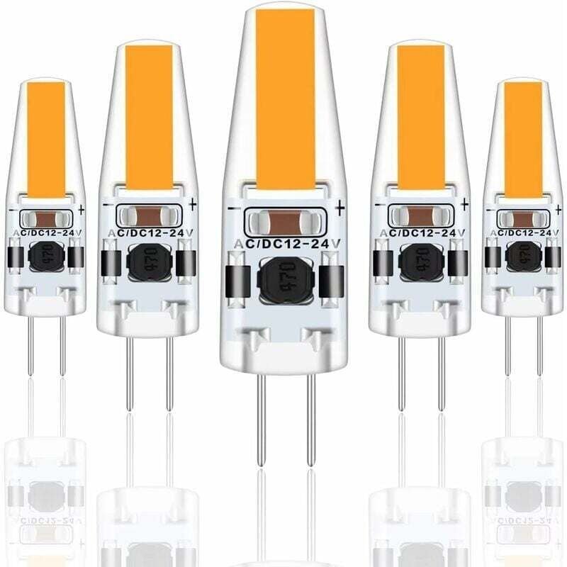 G4 LED-Lampen, 3 W, 12 V AC/DC, entspricht einer 30-W-Halogenlampe, 300 lm, warmweiß (2700 K), nicht dimmbar, 5er-Pack