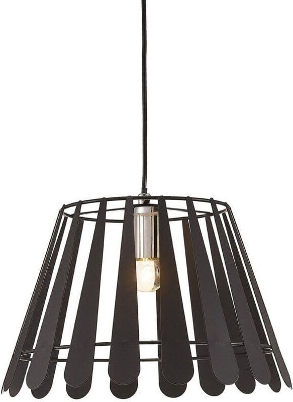 Inspired Deco - Somerset - Kuppeldeckenanhänger 1 Licht E27 Schwarz, Chrom poliert