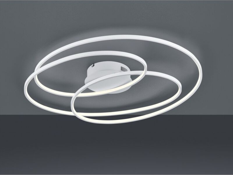 Gale Deckenleuchte Concentric Circles Matt White Led 50w Dimmable L80 cm Trio Lighting