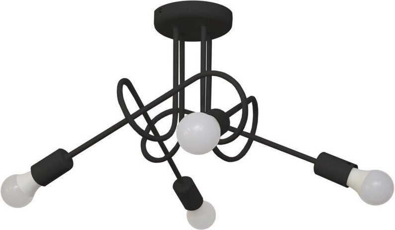 Helam - oxford Halbbündige Deckenleuchte mit mehreren Armen Schwarz 44cm