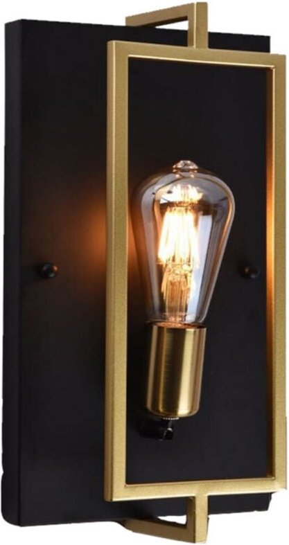 Trade Shop - APPLIQUE A PARETE STILE INDUSTRIALE LAMPADA MURO IN METALLO ATTACCO E27 NERO BRONZO AQ63 -