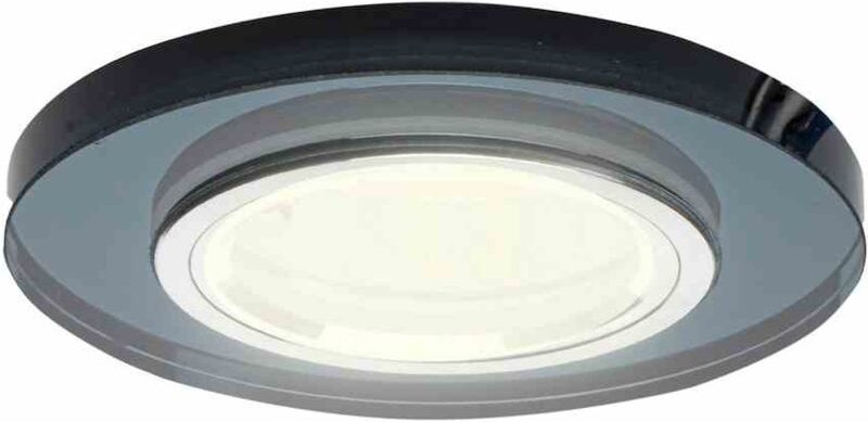 RUNDER Deckenstrahler aus Glas. Farbe: Schwarz