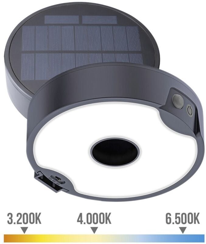 Wandleuchte de Wand 31820 Polycarbonat abs 4 w 500 lm Pfahl Solar de Garten (3000 k) (4000 k) (6500 k) - EDM