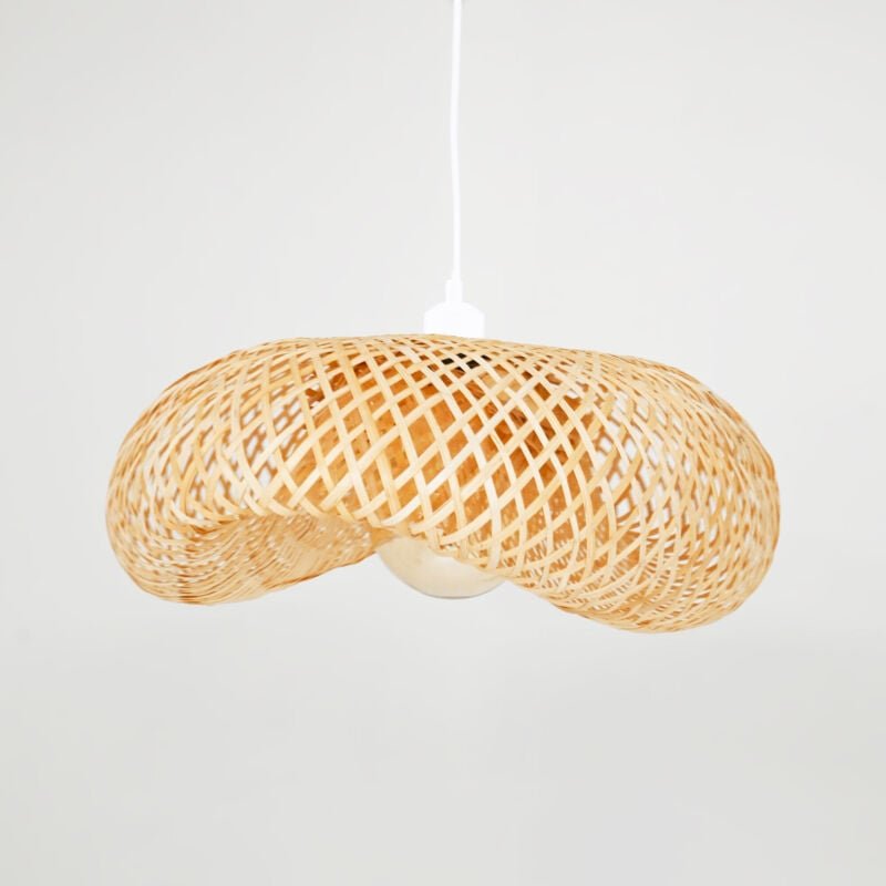 Hängeleuchte aus Rattan "FREY" - Mit Schalter und Stecker - E27